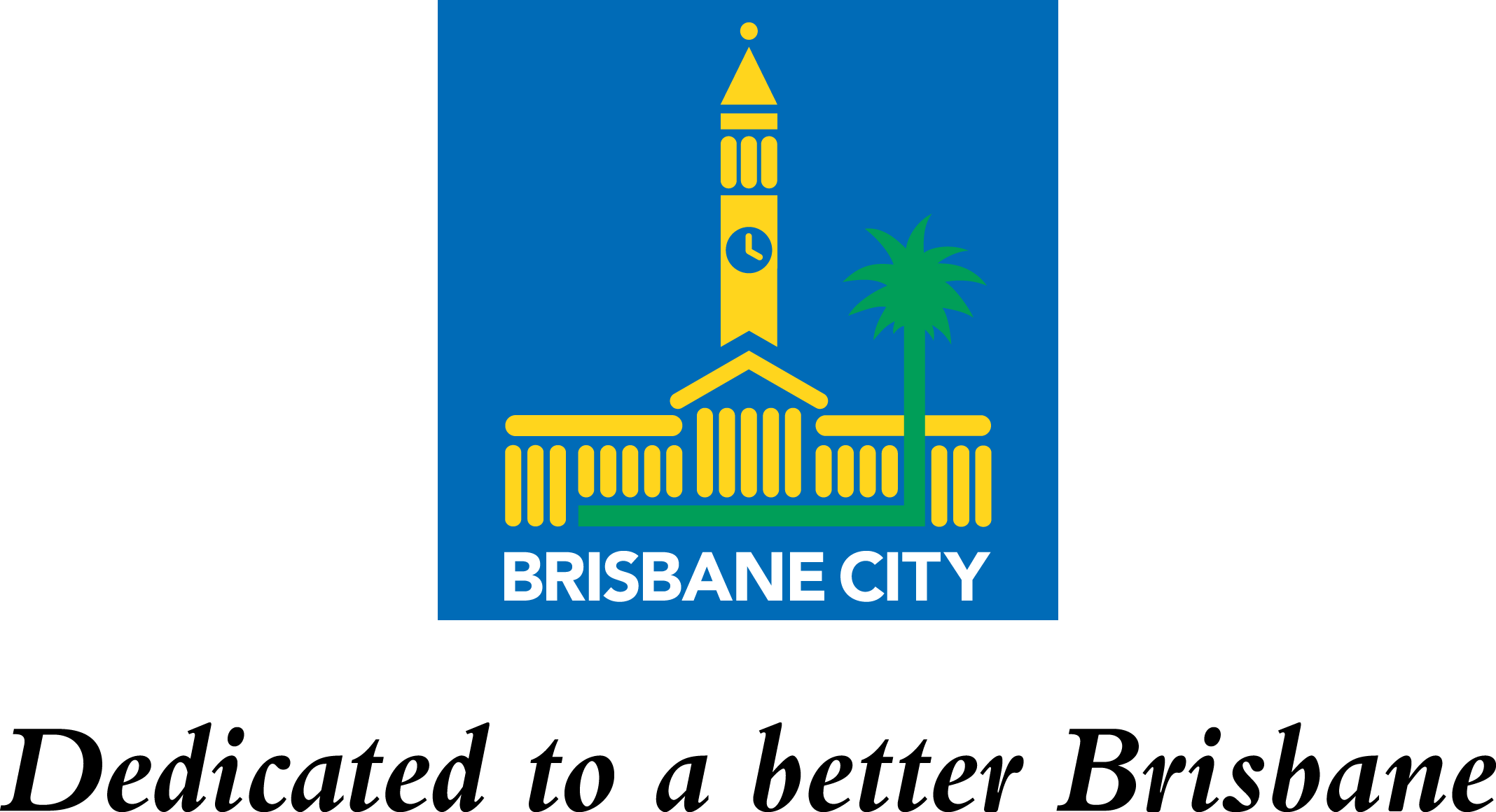 Brisbane City Council logo. Includes the tagline "Dedicated to a better Brisbane".